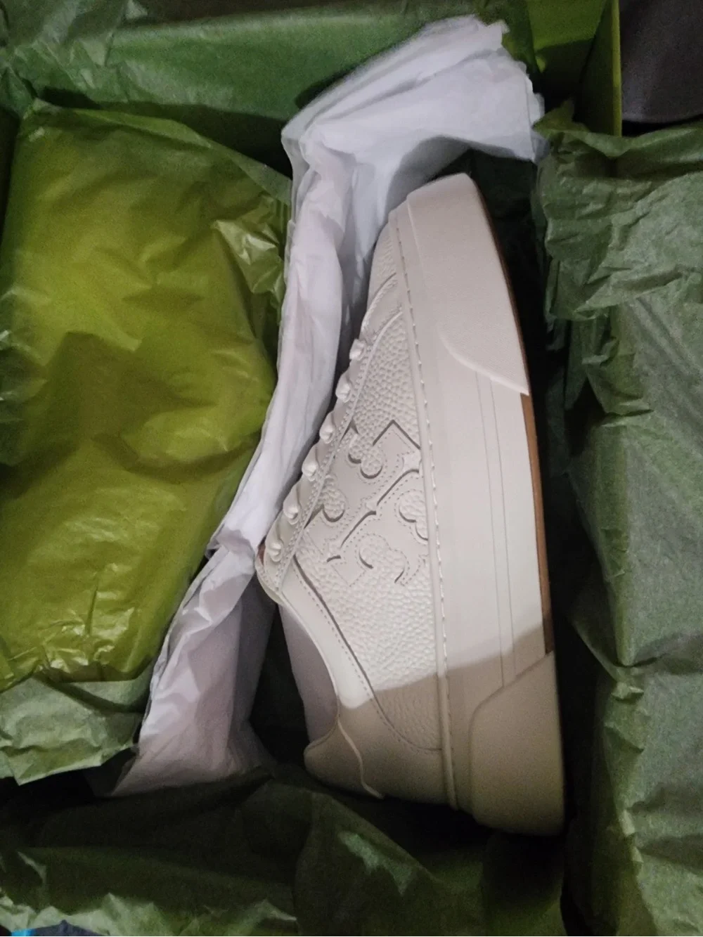 Tory BurchLeather Platform Sneaker - White
